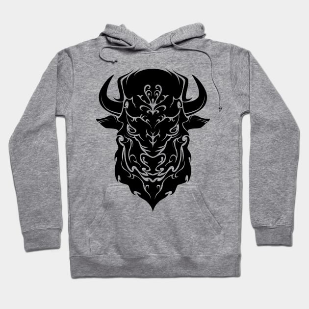 Tribal Bison Hoodie by TurkeysDesign